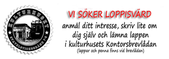 Vi söker loppisvärd